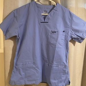 Light blue scrub top